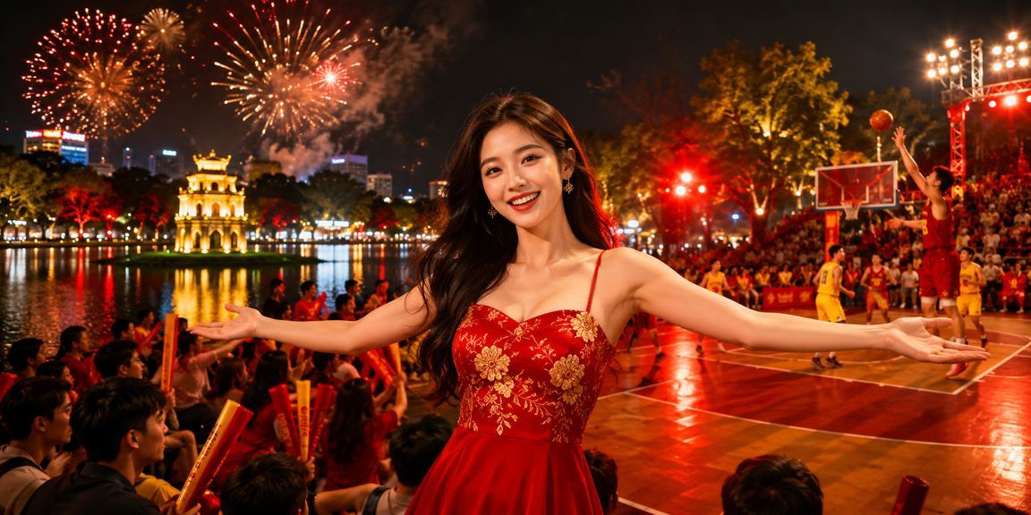 Không khí lễ hội cá cược bóng rổ tại Hà Nội với nhiều người dùng theo dõi kèo trên điện thoại