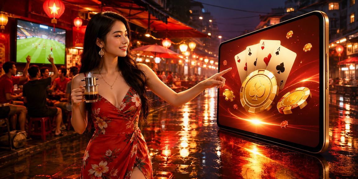 Người dùng tại Hà Nội xem kèo bóng đá và đặt cược trực tuyến qua điện thoại bên ly cà phê